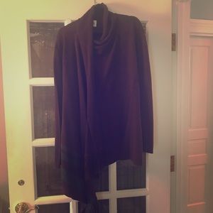 Burgundy CAbi fringed cardigan